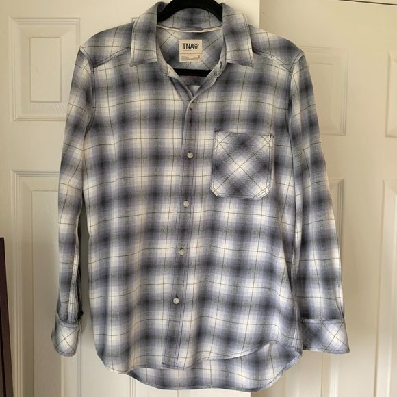 TNA Oversized Fit Flannel Plaid Shirt - Picture 1 of 7